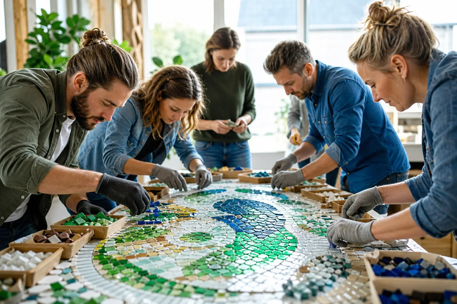 Mosaïque collaborative 100 % recyclée : Créez une œuvre d&rsquo;entreprise à partir de déchets réemployés