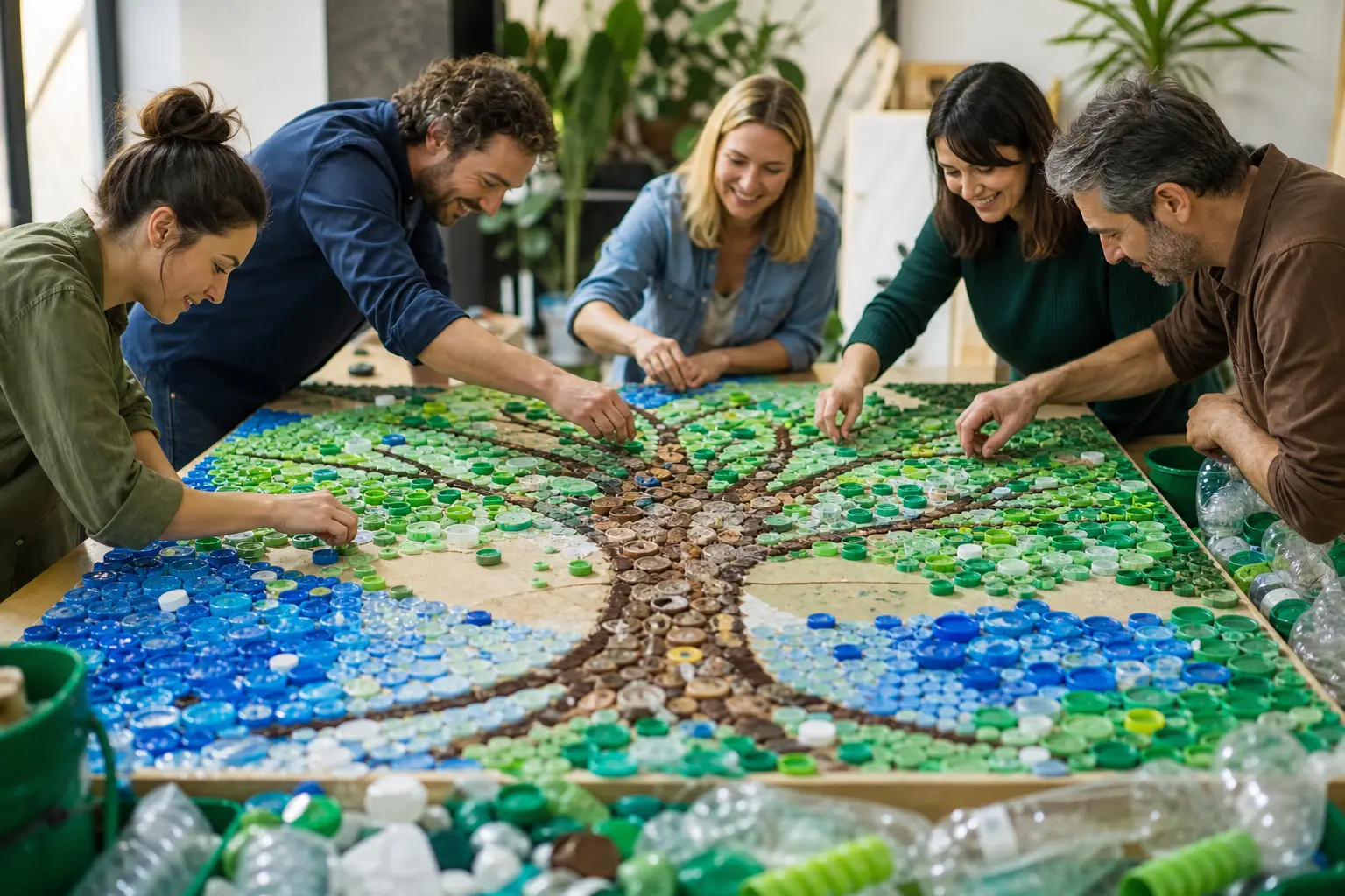 Mosaïque collaborative 100 % recyclée : Créez une œuvre d&rsquo;entreprise à partir de déchets réemployés