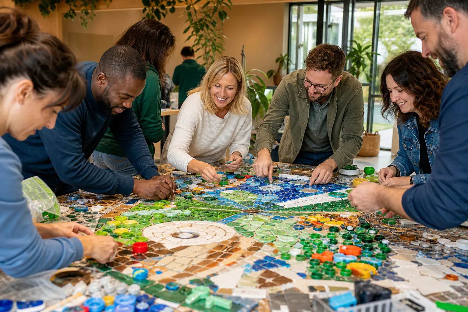 Mosaïque collaborative 100 % recyclée : Créez une œuvre d&rsquo;entreprise à partir de déchets réemployés