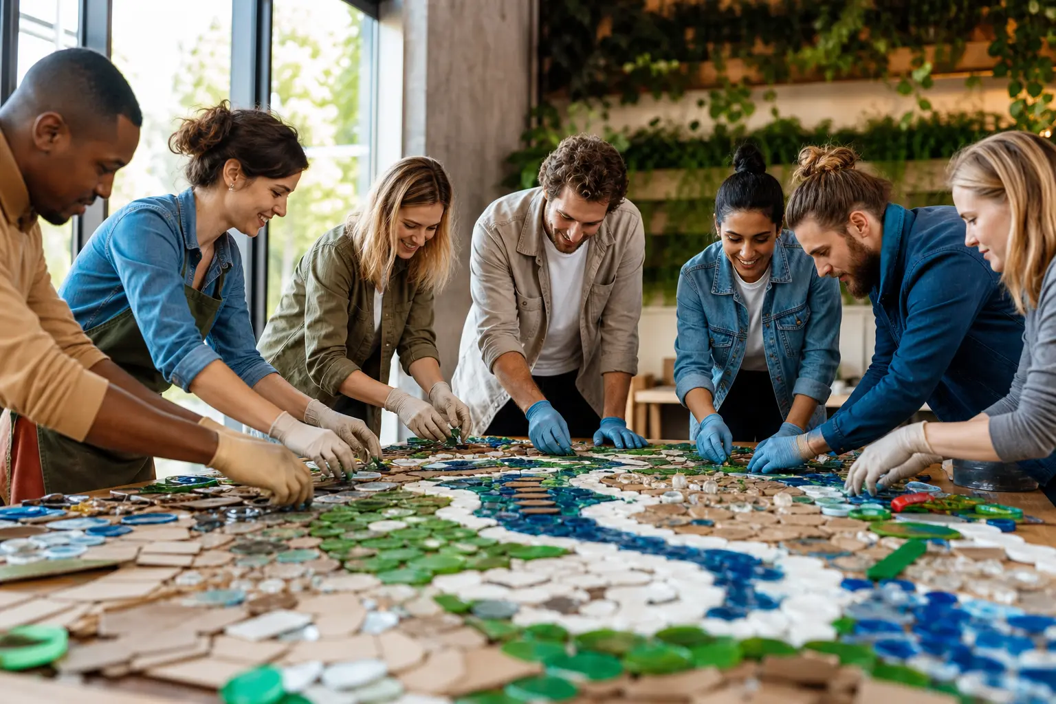 Mosaïque collaborative 100 % recyclée : Créez une œuvre d&rsquo;entreprise à partir de déchets réemployés